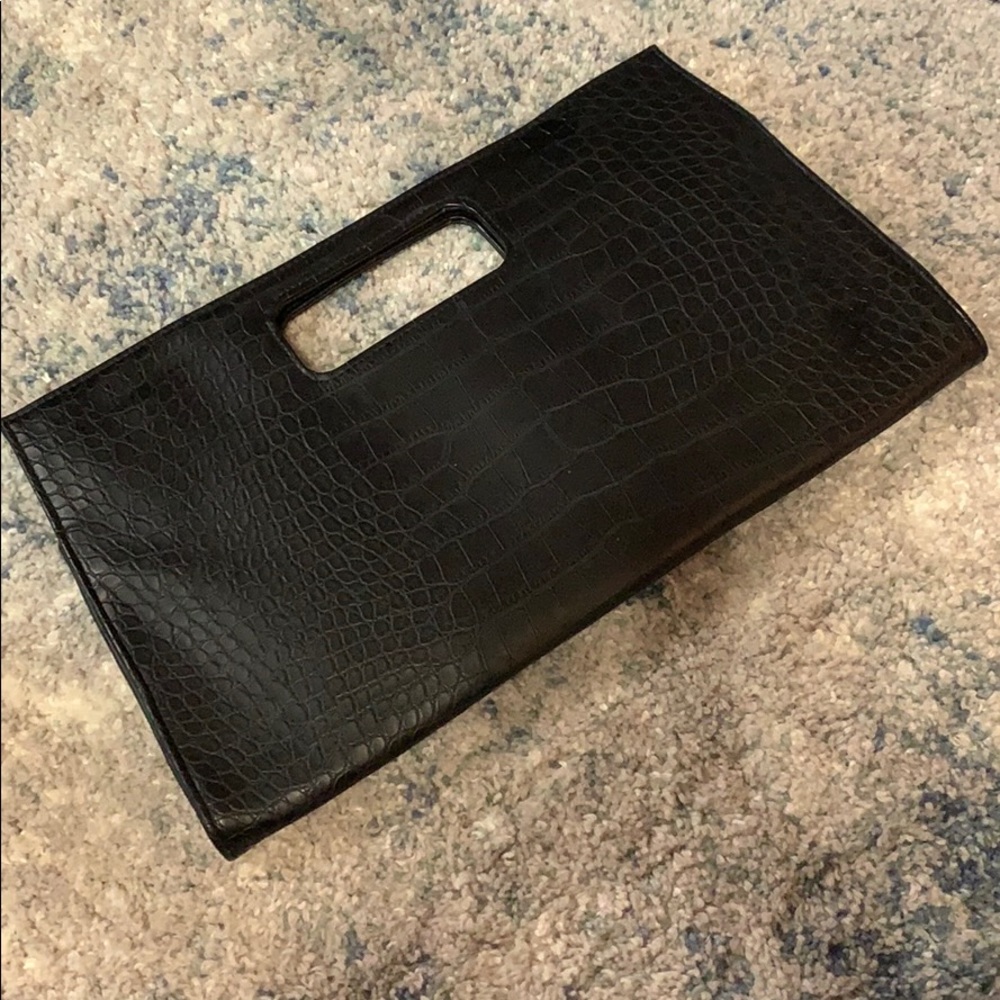 Forever 21 Faux Leather Croc Print Clutch